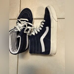 Vans Navy and White High-Top Sneakers